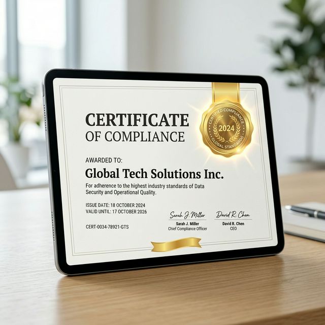 Compliance proof and certification visual